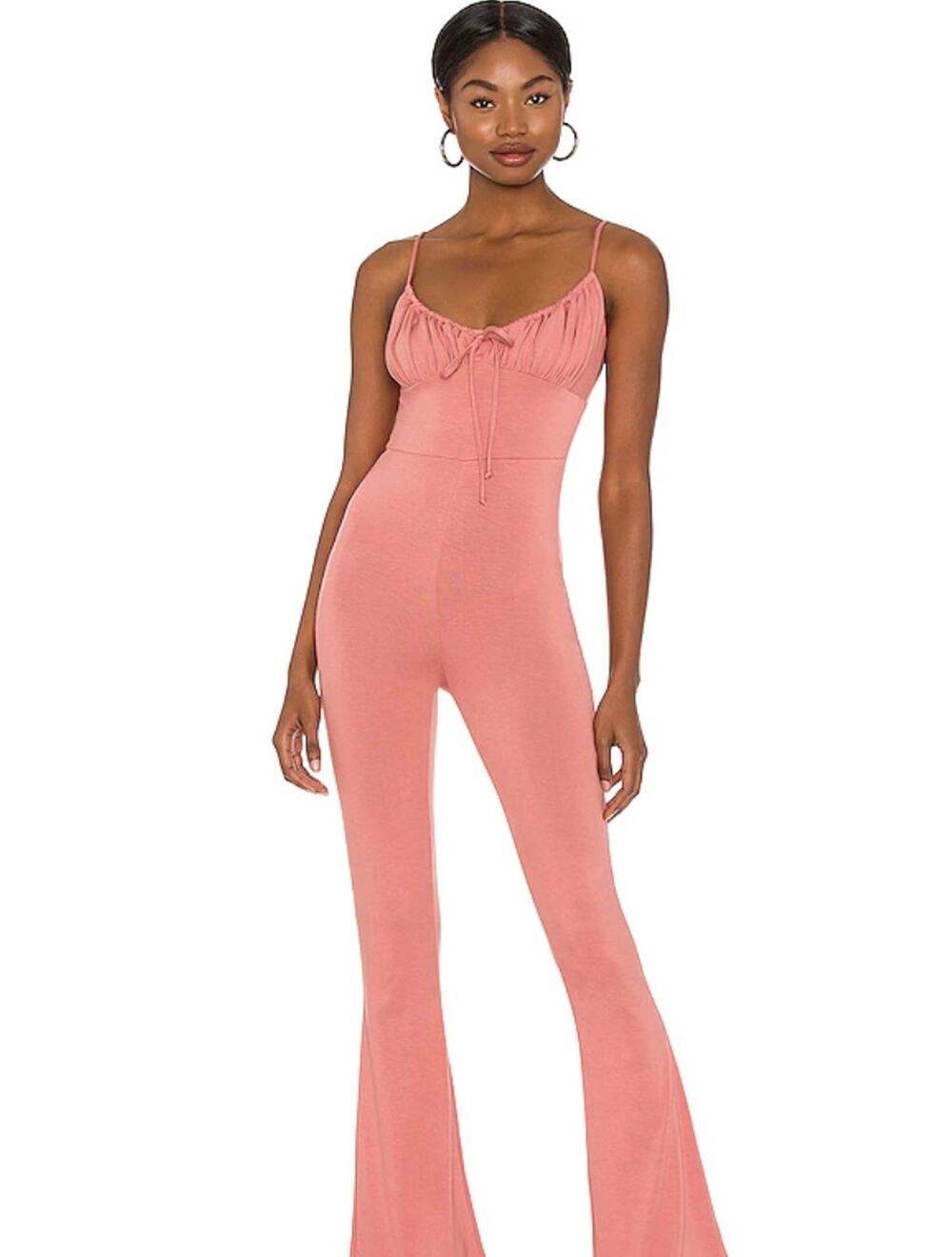 Lovers + Friends Lightweight Jersey Knit Archie Jumpsuit In Rose Pink Size Small